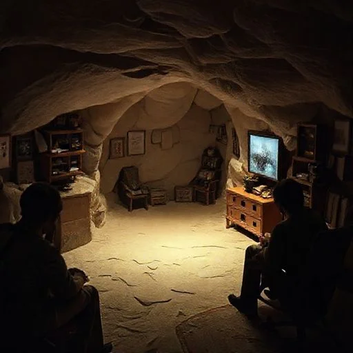 A solitary, monumental, futuristic citadel silhouetted against a binary sunset